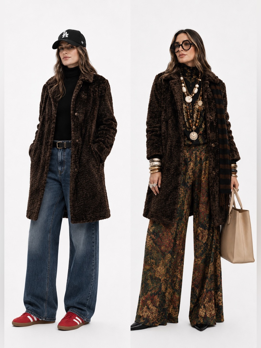 NWOT Pamela McCoy Fur Replica Coat Size M